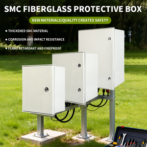 Caja de Distribución de Fibra de Vidrio <span class=keywords><strong>SMC</strong></span> IP65 de 400*400*200MM, Resistente a la Corrosión, Lista para Riel DIN, Gabinete para Equipos de Combinación Solar - Product Image 2