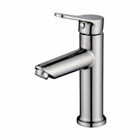 Robinet de lavabo commercial classique en alliage de zinc avec valve en céramique, monocommande, eau froide, pour projets hôteliers