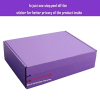 Emballage postal pliable personnalisé violet rose, boîte à fermeture éclair, bande détachable, emballage auto-adhésif, carton d'emballage pour exposition
