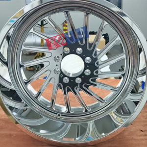 Roues forgées 24x14 à plat profond en alliage d'aluminium hautement poli 4 pièces New American Force Wheels - Product Image 2