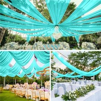 Tirai Langit-langit Pernikahan Bentuk Burung Putih 5ftx10ft Kain Chiffon Transparan Gaya Modern Dekorasi Pesta