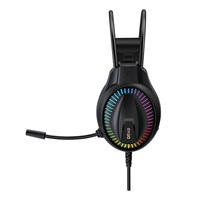 Casque de jeu filaire noir de haute qualité avec éclairage RGB, son 7.1, USB, étanche IPX6, chargement Micro USB, 50 mm