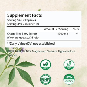 Suplemento de Vitex (Chasteberry) para Mujeres, 1000 MG por Porción, Apoyo a la Salud Inmunológica y Femenina, Vegano, OEM/ODM, Gran Venta - Product Image 2