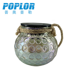 Lampe solaire suspendue en verre Poplor, lumière LED, décoration de jardin extérieure - Product Image 5