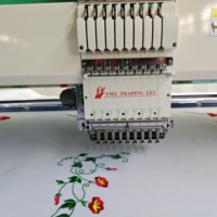 FEIYA 1204 Machine à broder automatique à quatre têtes avec 12 aiguilles pour T-shirt et bonnets Broderie plate