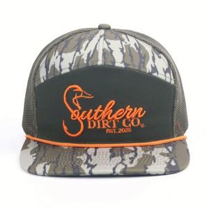 หมวกแก๊ปตาข่าย 7 ช่องทรง Trucker ยี่ห้อ Richardson รุ่น 168 ลายพราง Bottomland พร้อมเชือกผูก - Product Image 1