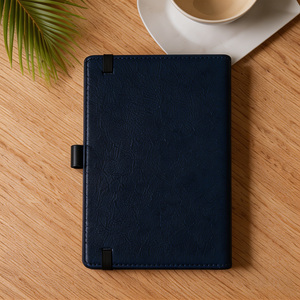 Diario con Copertina Rigida Personalizzato con Goffratura <span class=keywords><strong>Tigre</strong></span>, Taccuino in PU Blu Navy con Portapenna per Ufficio - Product Image 4