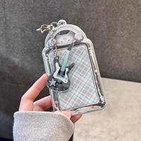 Porte-cartes INS Rock Cat Bass, porte-clés Kpop Idol, étui pour photocards, présentoir photo, protège-cartes en acrylique