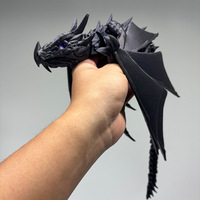 Ailes de dragon imprimées en 3D, jouets anti-stress, modèle de dragon ailé articulé en cristal, décoration fantastique science-fiction pour la maison/le bureau