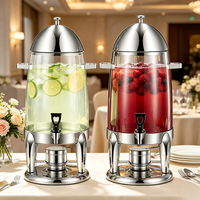 Distributeur de jus en acier inoxydable FLEY avec robinet et support surélevé pour service de buffet d'hôtel et traiteur