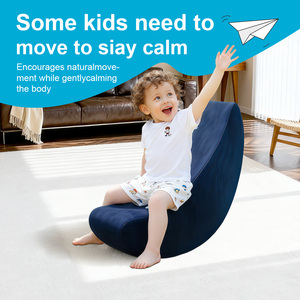 Детское Сенсорное кресло-диван с мягким замшевым чехлом, гибкая активная посадка для игровой комнаты, прочная поролоновая детская качалка - Product Image 2