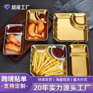 304 Stainless Steel Snack Plate With <b>Sauce</b> Compartment Divided Design For KTV Restaurant Use - Product Image 3