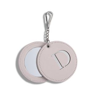 Espejo de Bolsillo Portátil de Piel Sintética Redondo Blanco Giratorio con Logotipo Grabado, Venta al Por Mayor - Product Image 3