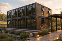 Maison préfabriquée en conteneur Boxspace 40 pieds, 4 chambres, avec salle de bain et cuisine