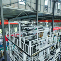 Machine de coextrusion de film soufflé à trois couches ABC avec anneau d'air automatique et testeur d'épaisseur en ligne