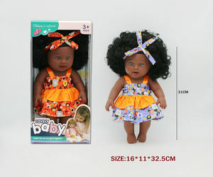Nueva llegada 12,5 pulgadas vinilo realista vestir moda muñeca hecha a mano Pelo Rizado encantadora suave Afro muñeca africana para niños niñas niños - Product Image 3