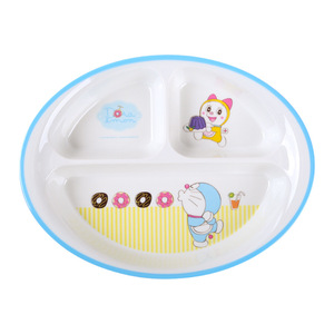 Wuhe Children's Plate 3-Compartment Melamine Dish Cartoon Design For Baby Feeding Age 1-2 Years - Product Image 5