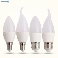 Fourniture directe d'usine Mini bougie LED ampoule plastique 5W lampe à LED C37 E14 lampe 3000K/4500K/6500K
