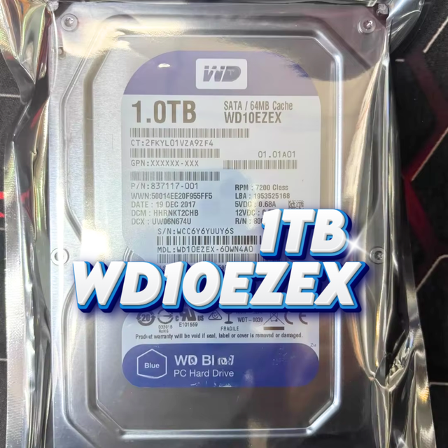 Used 1TB Hard Disk Hard Drive 3.5" Internal Hard Drive 1TB SATA 6.0Gb/s 7200rpm 64MB WD10EZEX Hard Disk NVR DVR CCTV Desktop
