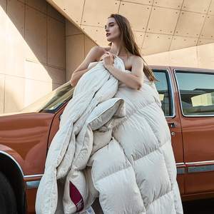 Wholesale 100% Cotton Downproof Fabric Bed <strong>King</strong> <strong>Size</strong> White Goose <strong>Duck</strong> <strong>Feather</strong> Filling Comforter Down Insert Quilt <strong>Duvet</strong> - Product Image 6