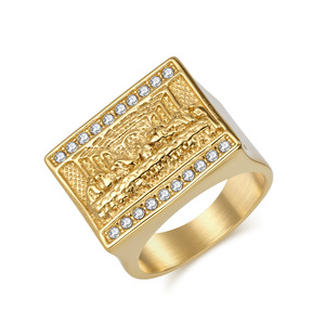 Bague hip-hop occidentale « Dernière Cène », bague en acier titane, bijou inspiré de la célèbre peinture mondiale « Judas et les Treize Apôtres ». - Product Image 5