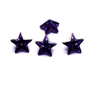 Piedra suelta de circonita <span class=keywords><strong>roja</strong></span> purpúrea con corte <span class=keywords><strong>estrella</strong></span>, gema para pendientes, piedra a juego, China - Product Image 5