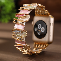 Bracelet de montre en résine élastique de mode en gros pour IWatch 9/8/7 Bracelet de luxe pour femmes Bracelets de montre pour Apple Watch 42/44/45/49