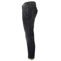 Jean slim vintage pour homme, coupe droite taille mi-haute, style Old Money, en denim américain bleu délavé à faible élasticité