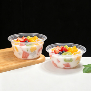 Bol d'emballage alimentaire rond en PP de qualité alimentaire avec couvercle, pour nouilles, soupes, salades de fruits, boîte <span class=keywords><strong>à</strong></span> emporter pour fruits, vente en gros - Product Image 6