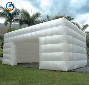 Airtight hot selling durable white PVC tarpaulin inflatable cube tent for party or event