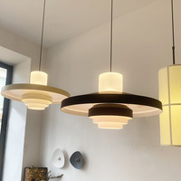 Lampe suspendue moderne minimaliste de style mi-siècle, en forme de soucoupe volante, en acrylique, LED D40CM, éclairage haut et bas, pour salles à manger, comptoirs de bar