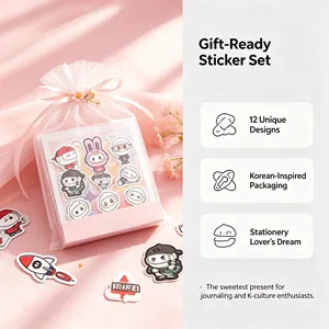 Pegatinas de dibujos animados de PVC con forma irregular, impermeables, duraderas, con impresión digital para decoración de artículos de papelería y fundas de teléfono. - Product Image 4