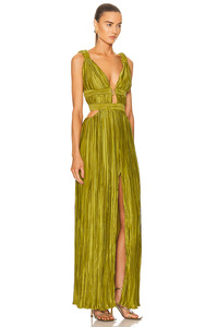 Lujo terciopelo sin mangas profundo cuello en V vestido largo Casual <span class=keywords><strong>imperio</strong></span> volantes fruncido sólido nueva <span class=keywords><strong>moda</strong></span> para Primavera Europea otoño - Product Image 3