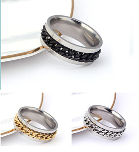 회전식 스트레스 해소 남성용 회전 체인 티타늄 스틸 링 스테인리스 스틸 도매 남성 반지 - Product Image 3