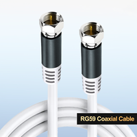 Coaxiale kabel (20 voet) gevlochten afgeschermd digitaal RG6 mannelijk-mannelijk connector PVC-mantel HDTV 1080P voor videorecorders antennes