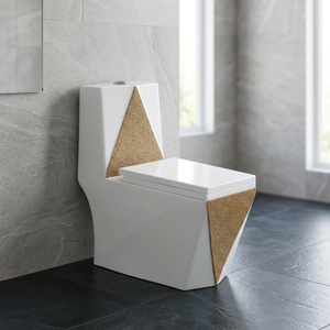 WC monobloc en céramique « Dune Dragon » noir d'Éthiopie, à siphon en S, design élégant pour salle de bain - Product Image 4