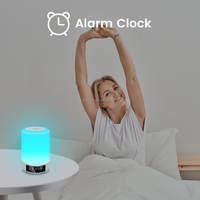 Nachtlampjes Speaker Wekker Touch Sensor Dimbare Multi Kleur Veranderende Bedlamp Mp3 Speler