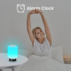 Luces nocturnas Altavoz Despertador Sensor táctil Regulable Multi Color Cambio Lámpara de noche Reproductor de MP3 - Product Image 4