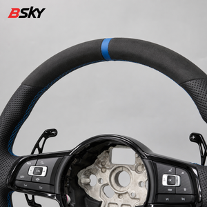 Volant en cuir perforé suédé pour Volkswagen VW <span class=keywords><strong>Golf</strong></span> 4 5 6 7 7.5 8 MK4 5 6 7 7.5 8 R GTI GTD <span class=keywords><strong>GTE</strong></span> - Product Image 5