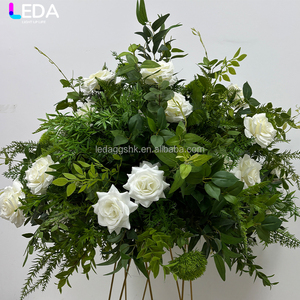 LEDA Party Event Supplies Handmade White Rose <b>Flower</b> Ball Silk <b>Artificial</b> <b>Flower</b> for Wedding Decor - Product Image 3