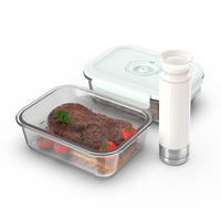 Verrerie de haute qualité pour four et micro-ondes boîte de rangement sous vide régulière récipient alimentaire en verre avec couvercle en PP avec pompe manuelle