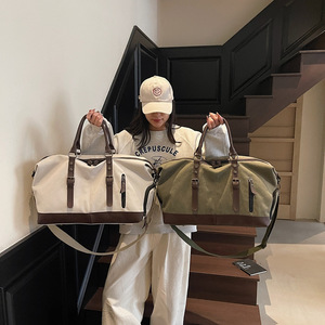 Trendy Men <b>Canvas</b> Shoulder <b>Bag</b> <b>Large</b> Capacity Travel Duffel <b>Bag</b> Casual Hand Tote <b>Bag</b> for Short Trip Business Travel - Product Image 6
