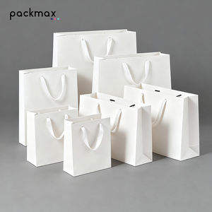 Wedding Birthday Shopping Party Wine Jewelry Eco-Friendly Cardboard Customized Logo Lamination Drawstring <b>White</b> Small Gift <b>Bag</b> - Product Image 4