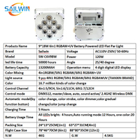 Projecteurs LED sans fil Sailwin à piles 9*18W RGBWAV 6-en-1 pour mariages avec contrôle WiFi/application et DMX512 pour événements scéniques