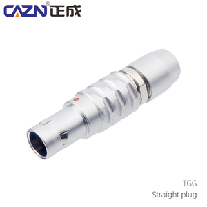 Connecteur circulaire en métal FGG 2B Series en acier inoxydable, fiche mâle droite 5 broches FGG.2B.305.CLAD92Z, type DIN 2 3 4 5 6 7 9 broches - Product Image 2