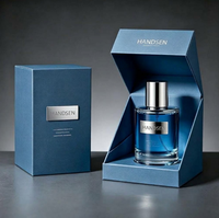 Flacon de parfum givré 30ml 50ml 100ml avec couvercle doré, impression d'étiquette personnalisée, élégant contenant de parfum, fournisseur de parfums de marque privée