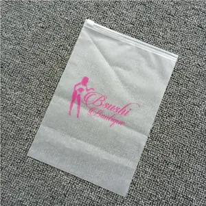 Matte Clear Transparent Plastic Zipper Bag For Lingeries