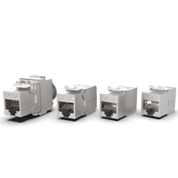 Jack Keystone CAT6A / CAT8 FTP 8P8C Modular yang Dapat Disesuaikan dengan Pengunci Ratchet Tanpa Alat untuk Sistem Kabel