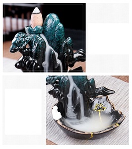 Decoración de cerámica para el hogar ardiendo humo reflujo <span class=keywords><strong>incienso</strong></span> <span class=keywords><strong>quemador</strong></span> <span class=keywords><strong>cascada</strong></span> a flujo de <span class=keywords><strong>quemador</strong></span> de <span class=keywords><strong>incienso</strong></span> - Product Image 6