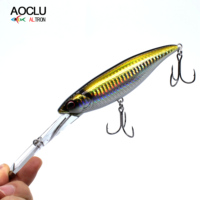 Leurres de pêche en eau salée leurre de pêche à la traîne en haute mer 115mm 34g leurre méné manivelle 1pc fil à travers hochet VMC crochets